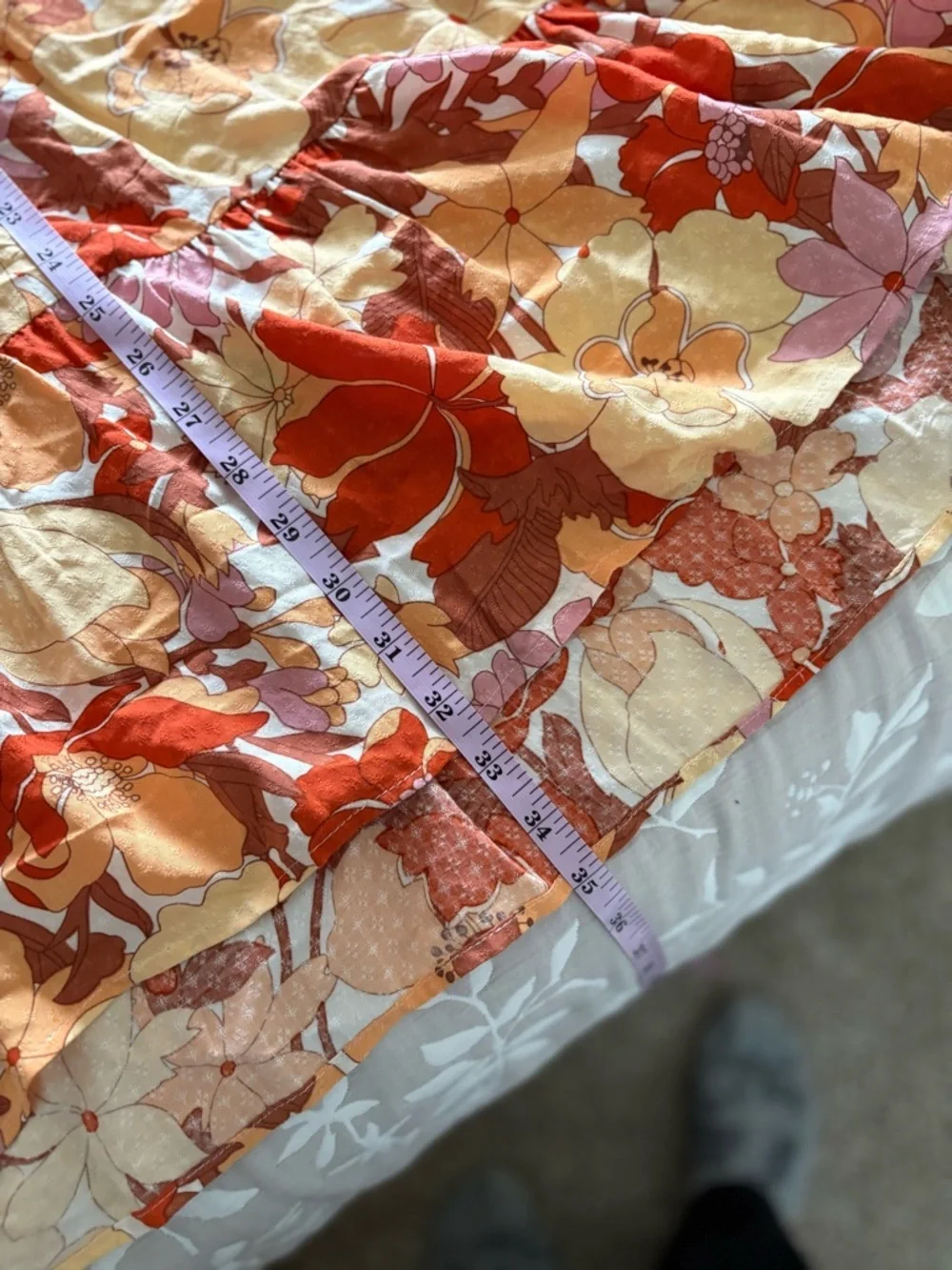 Show Me Your Mumu Orange Pink Cream Floral Tiered Dress - Picture 11 of 11